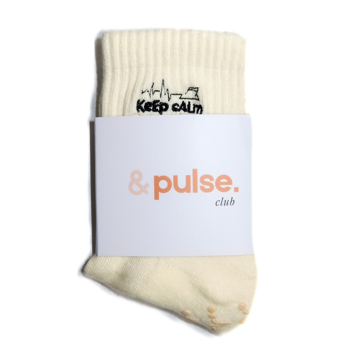 KEEP CALM &PULSE. CREW GRIP SOCKS