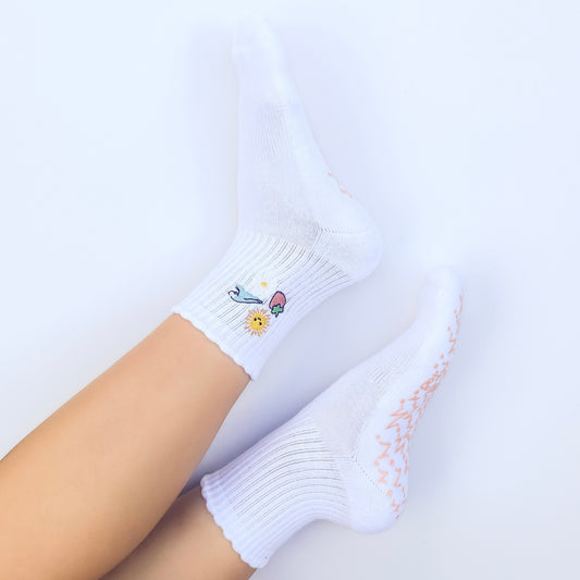 SUMMER GIRL CREW GRIP SOCKS